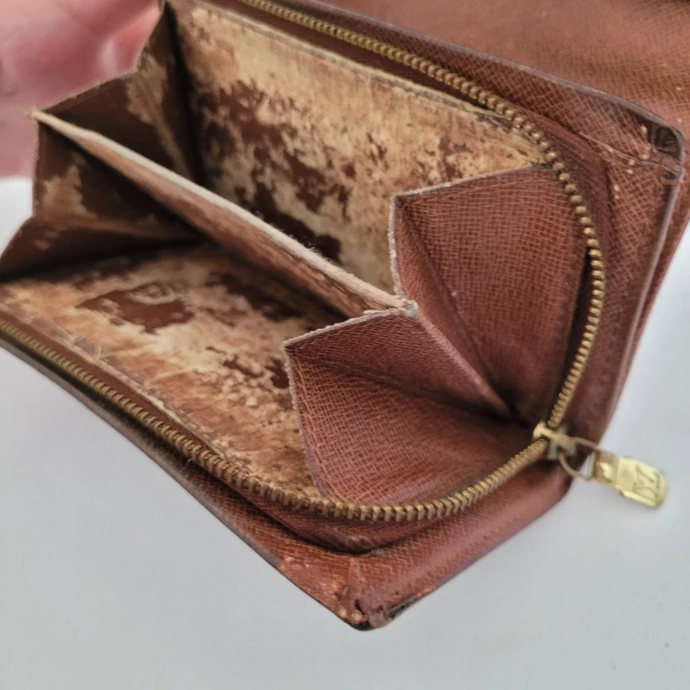 Louis Vuitton Monogram Canvas Bifold Wallet Brown Leather CA0928 Made in Spain